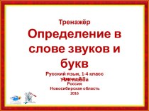 Тренажёр. Определение в слове звуков и букв. (1-4 класс)