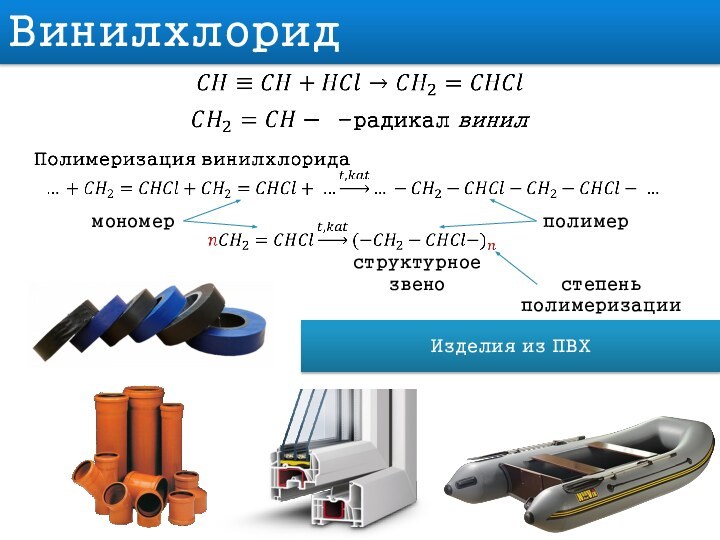 Винилхлорид   полимермономерструктурноезвеностепеньполимеризацииИзделия из ПВХ