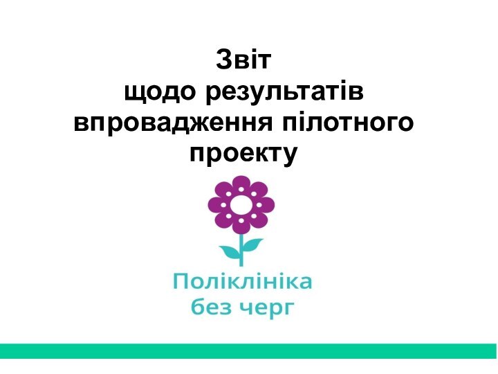 Звіт щодо результатів впровадження пілотного проекту