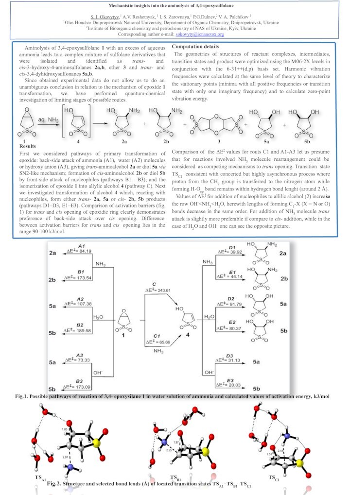 Mechanistic insights into the aminolysis of 3,4-epoxysulfolane  S. I. Okovytyy,1