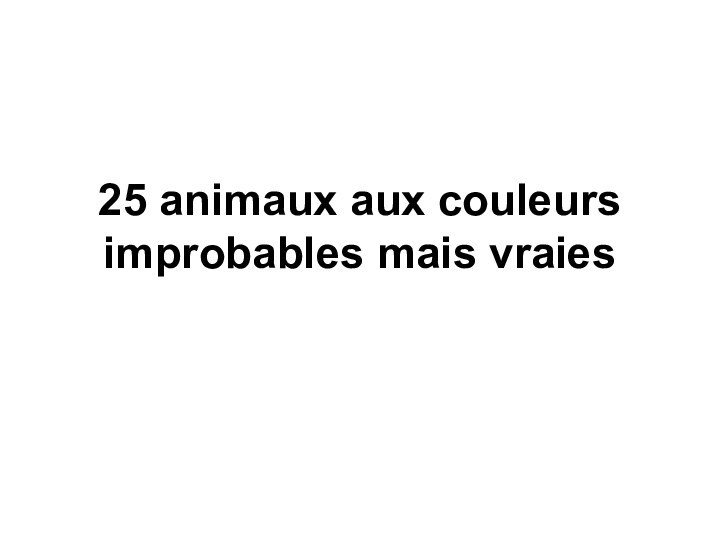 25 animaux aux couleurs improbables mais vraies