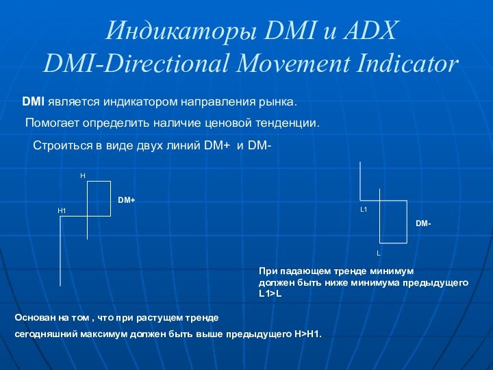 Индикаторы DMI и ADX DMI-Directional Movement IndicatorDMI является индикатором направления рынка. Помогает