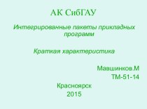 Интегрированные пакеты прикладных программ