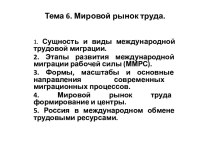 Мировой рынок труда. Тема 6