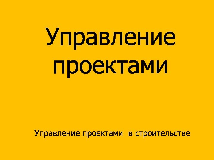 Управление проектамиУправление проектами в строительстве