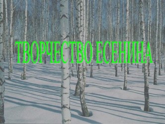 Твочество Сергея Есенина русский поэт