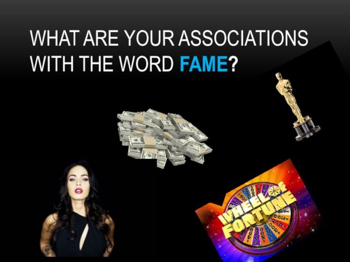 What are your associations with the word fame?