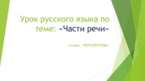 Презентация Части речи 3 КЛАСС