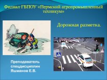 Презентация по Правилам дорожного движения на тему Дорожная разметка