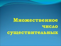 Тема презентации: Множественное число существительных