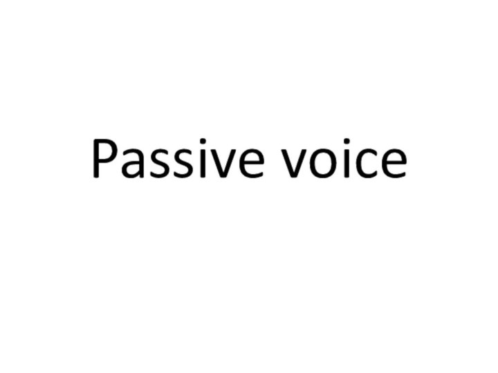 Passive voice