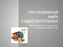 Презентация к уроку русского языка на тему:Что такое склонение? Три склонения имён существительных.