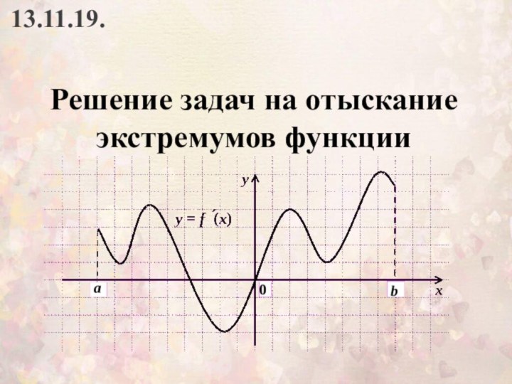 Решение задач на отыскание экстремумов функции13.11.19.