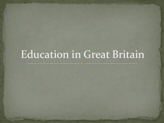 Education in Great Britain