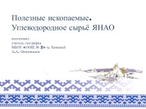 Презентация по географии ЯНАО Полезные ископаемые, углеводородное сырьё ЯНАО