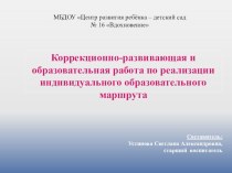 Коррекционно-развивающая и образовательная работа по реализации индивидуального образовательного маршрута