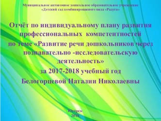 Отчёт по индивидуальному плану развития профессиональных компетентностей