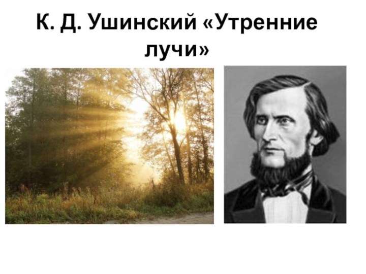 К. Д. Ушинский «Утренние лучи»