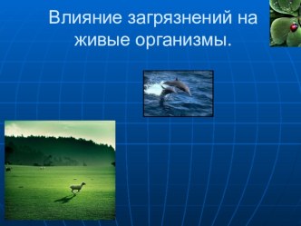 Презентация по биологии на тему Влияние загрязнений на живые организмы