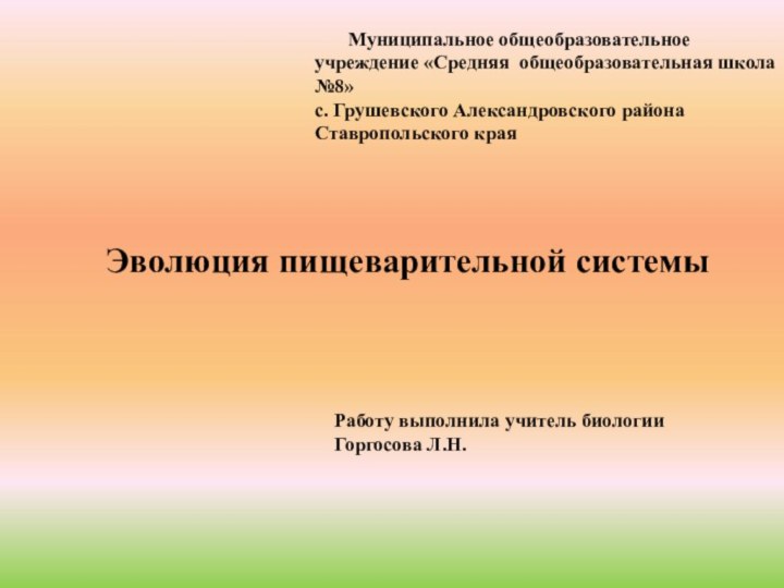 Муниципальное общеобразовательное учреждение «Средняя общеобразовательная школа №8»