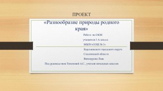 Презентация по ОКМ 3 классРазнообразие природы родного края