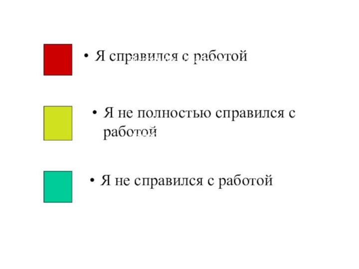 Я справился с работойЯ не полностью справился с работойЯ не справился