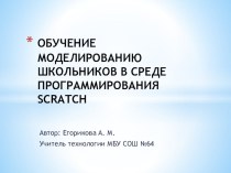 ОБУЧЕНИЕ МОДЕЛИРОВАНИЮ ШКОЛЬНИКОВ В СРЕДЕ