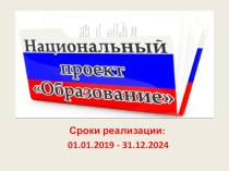 Презентация о содержании национального проекта Образование 2019-2024 его целях и задачах