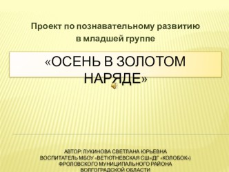 Презентация проекта по познавательному развитию на тему Осень в золотом наряде в младшей группе.