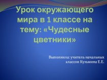 Презентация по окружающему миру Чудесные цветники 1 класс