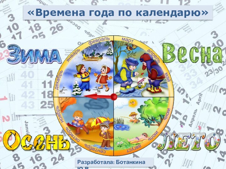 «Времена года по календарю»Разработала: Ботанкина Ю.В.