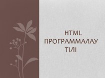 Презентация по информатике HTML программалау тілі