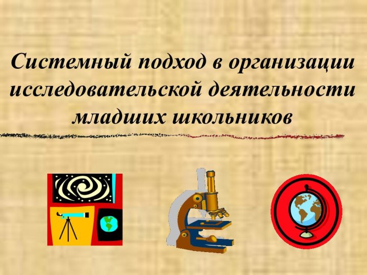 Системный подход в организации исследовательской деятельности младших школьников