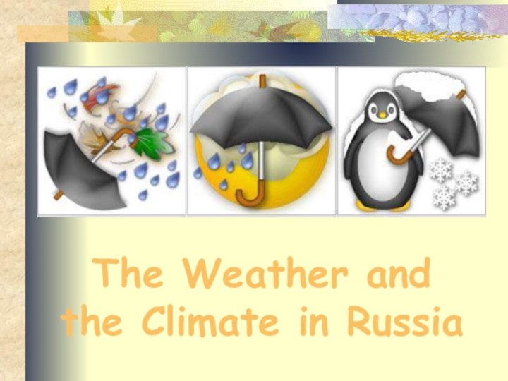 The Weather and  the Climate in Russia