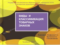 Презентация по ПМ 05.  Агент рекламный на тему Виды и классификация товарных знаков