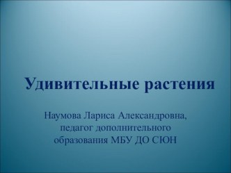 Презентация по окружающему миру Удивительные растения