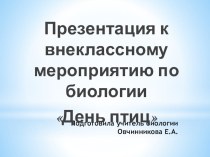 Презентация к занятию День птиц