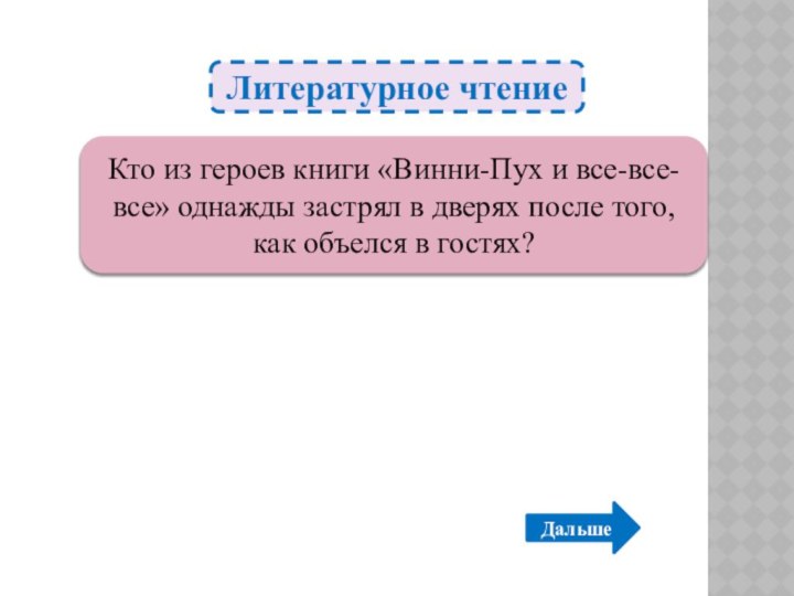 Литературное чтение Винни-Пух – 1б.Кто из героев книги «Винни-Пух и все-все-все» однажды