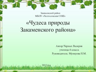 Презентация к работе Чудеса природы Закаменского района