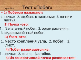 Презентация по биологии 6 класс по теме Строение побега и почек