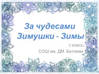 Презентация экскурсии на тему за чудесами зимушки-зимы