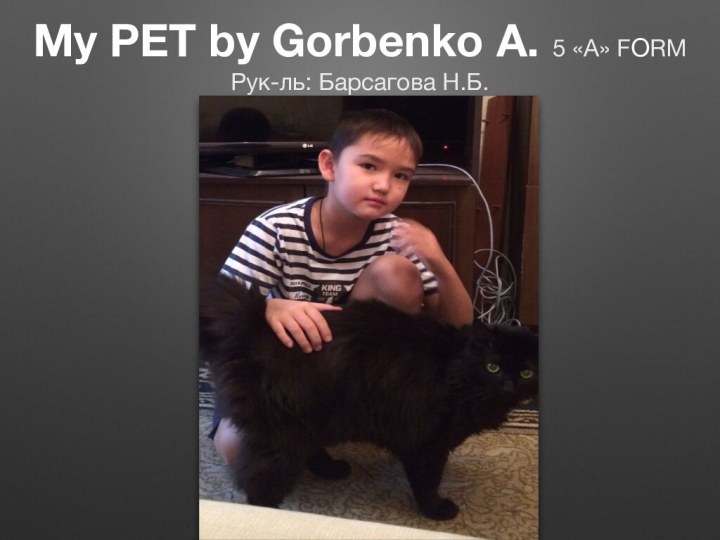 My PET by Gorbenko A. 5 «A» FОRM Рук-ль: Барсагова Н.Б.