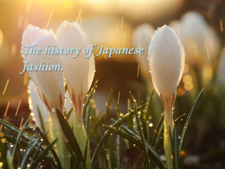 The history of Japanese fashion.