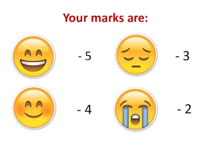 Your marks are: - 4- 3- 2