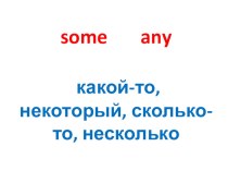 Презентация по английскому языку по теме Some/Any