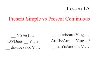 Present Simple vs Present Continuous