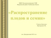 Презентация по биологии Распространение плодов и семян (6 класс)