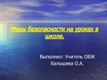 Презентация по основам безопасности жизнедеятельности на тему  Безопасное поведение на уроках в школе (9 класс)