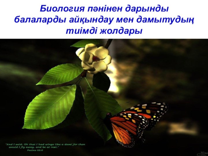 Биология пәнінен дарынды балаларды айқындау мен дамытудың тиімді жолдары