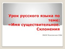 Презентация к уроку Имя существительное. Склонения